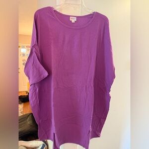 LuLaRoe Purple Long Sleeve Relaxed Hi-LoTunic Tee